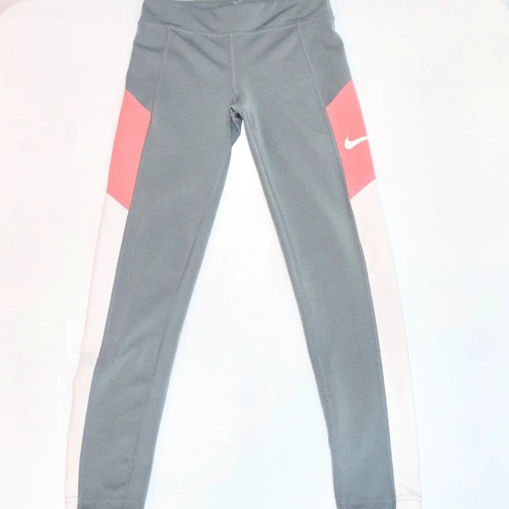 Girl's Nike Dri-Fit Trophy Training Gray Leggings - Size Medium 🌸 (Host Pick)